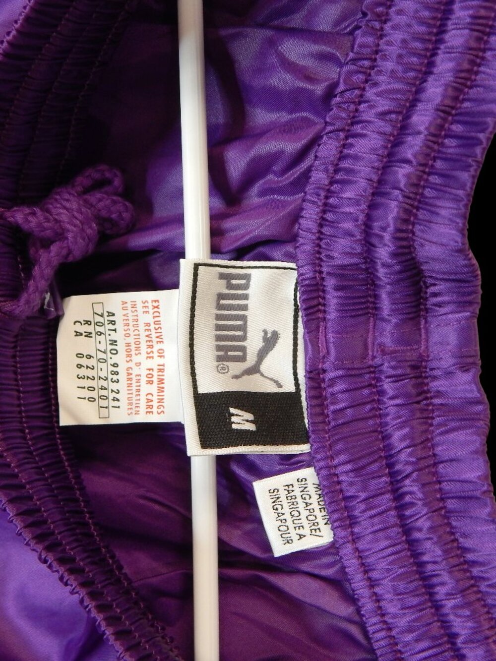 Vintage Puma Purple Shiny Nylon Soccer Shorts - Medium - Picture 3 of 5